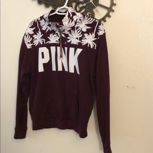 PINK quarter zip sweat shirt with matching pants.